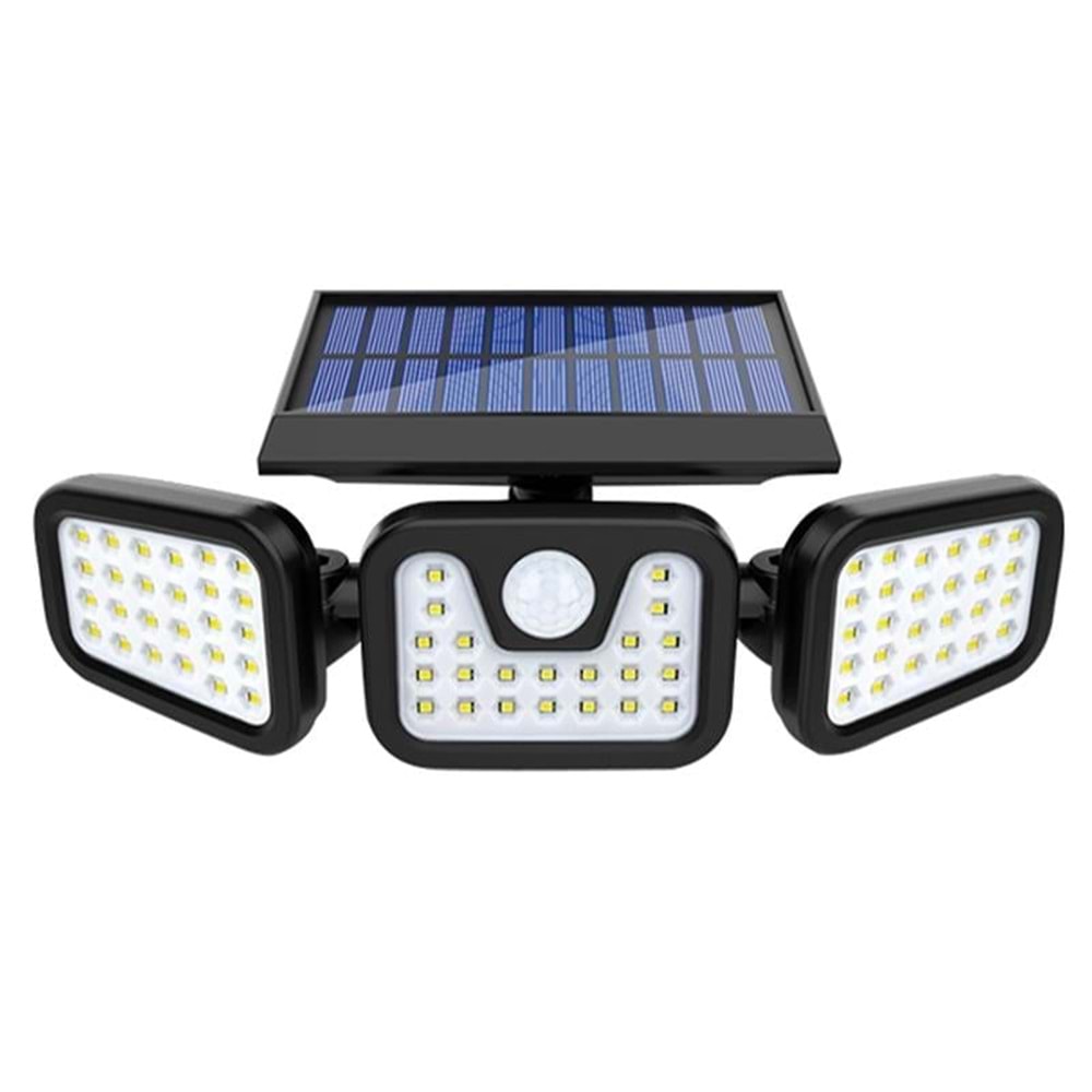 Powermaster Sensörlü 3 Modlu 74 Ledli Solar Aydınlatmalı Duvar Lambası (FL-1725A)