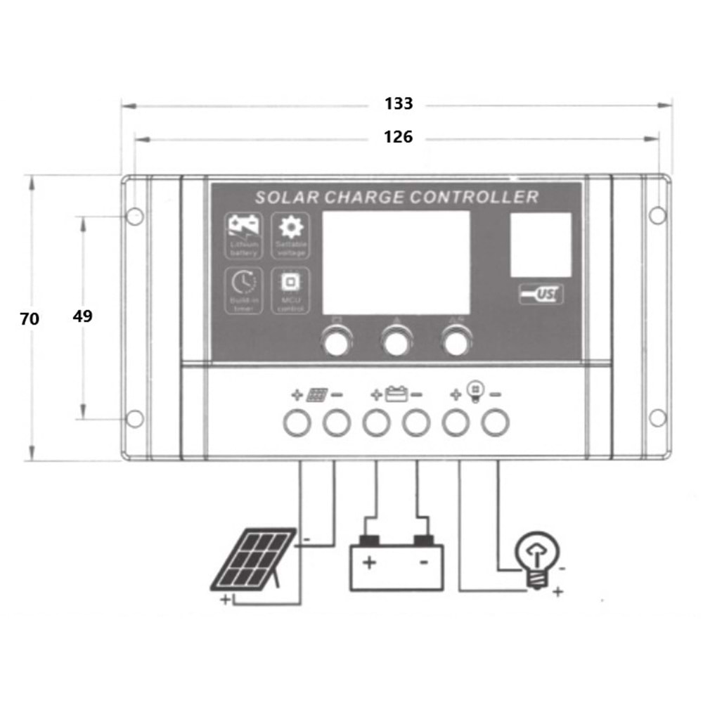 Mexxsun 10A Pwm Şarj Kontrol Cihazı (AT10)