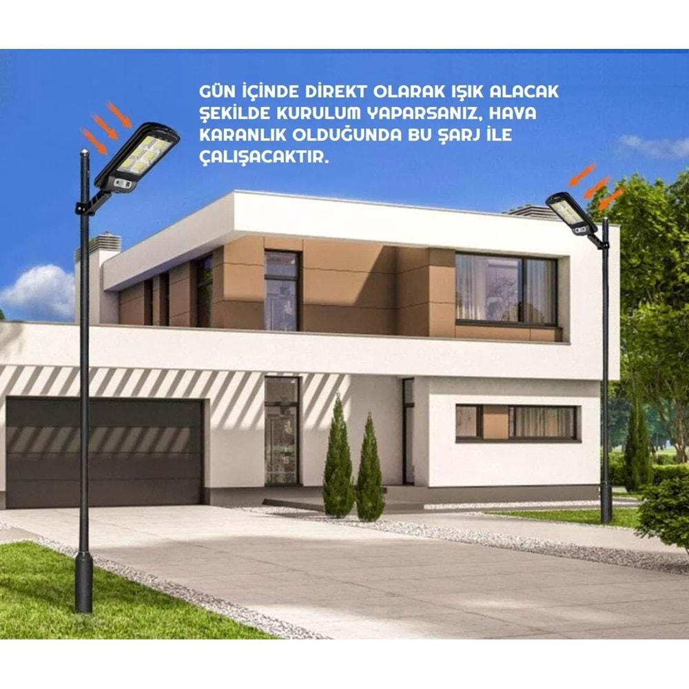 Powermaster Hareket Sensörlü 3 Modlu Uzaktan Kumandalı 6 COB LED Solar Lamba 5940