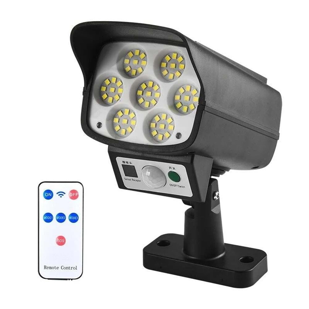 Powermater SH-863A KAMERA GÖRÜNÜMLÜ 63 LEDLİ SOLAR ŞARJLI LAMBA 7383