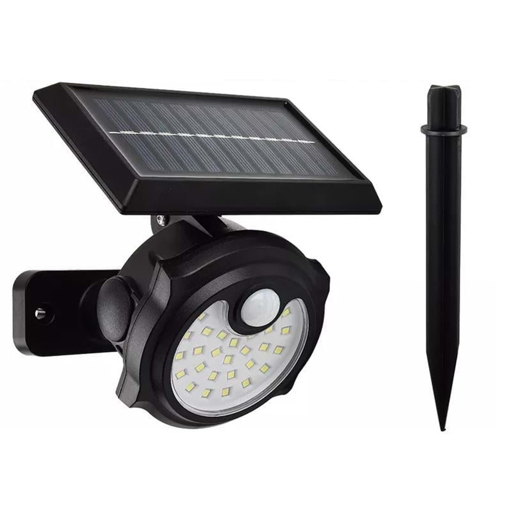 Powermaster 26 Ledli Sensörlü 3 Modlu Solar İnduksiyon Duvar Lambası (SH-1705a)