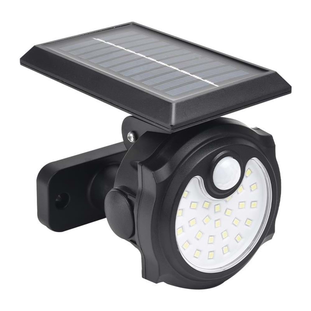 Powermaster 26 Ledli Sensörlü 3 Modlu Solar İnduksiyon Duvar Lambası (SH-1705a)