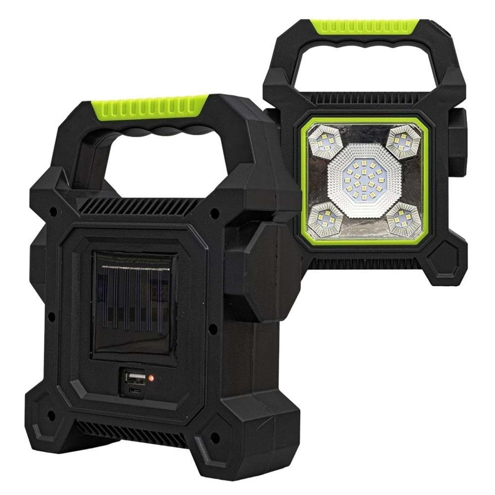 Powemaster 3 Kademeli Şarjlı Çok fonksiyonlu Solar Işıldak (OM-17) JY-258C