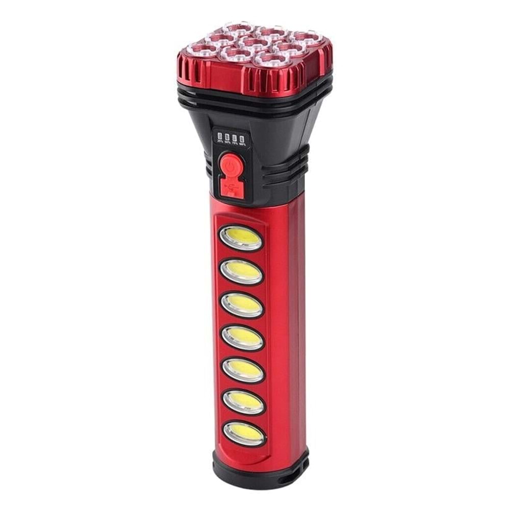 Powermaster 9+4 Ledli Solar + Şarjlı El Feneri (HB-707-2)