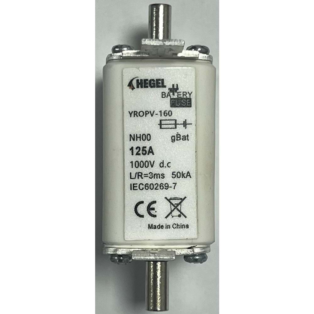 Hegel 125A 1000VDC Bıçaklı Sigorta B Sınıf (YROPV-160-125A)