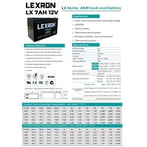 Lexron 7Ah Kuru Akü