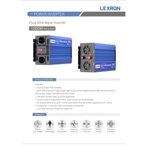 Lexron 1000W 12V Tam Sinüs Inverter
