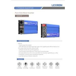 Lexron 3kW 12V Tam Sinüs Inverter