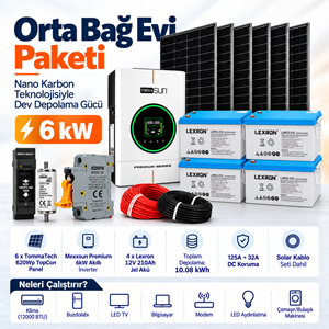 Orta Bağ Evi Paketi 6 kW (Jel Akülü)