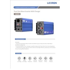 Lexron 1000W 12V Tam Sinüs Inverter (UPS)