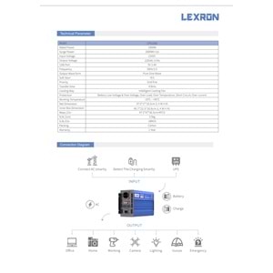 Lexron 1000W 12V Tam Sinüs Inverter (UPS)