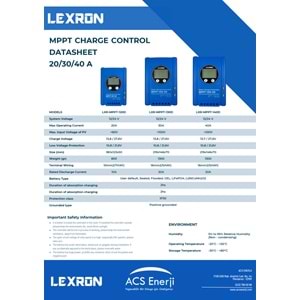 Lexron 40A Mppt Solar Şarj Kontrol Cihazı (MPPT140D)