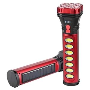 Powermaster 9+4 Ledli Solar + Şarjlı El Feneri (HB-707-2)