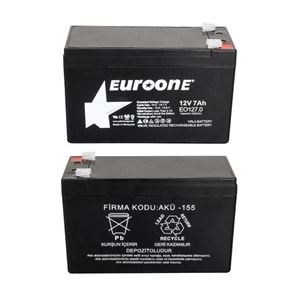 Euroone Eo127.0 12 Volt - 7 Amper Akü (150 X 65 X 90 Mm)