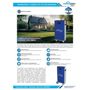 Tommatech 280AH 51.2V LiFePO4 LFP Lityum Batarya