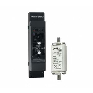 Hegel 1000V DC Bıçaklı Sigorta 125A ve Yuvası Seti