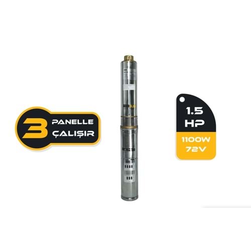 DC Dalgıç Pompa 1.5Hp / 1100W / 72V (4DC6-84-72-1100)