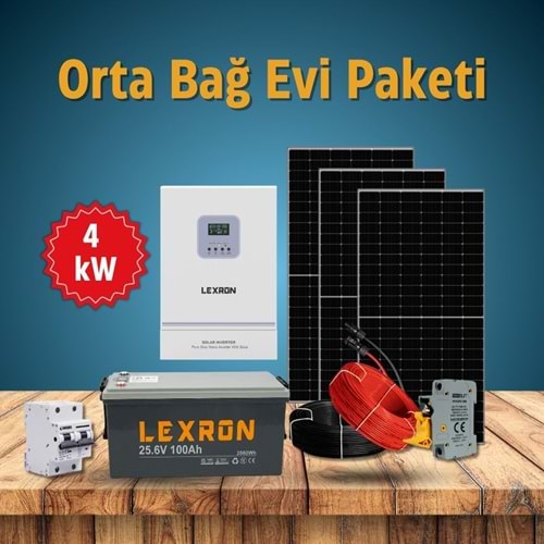 Orta Bağ Evi Paketi 4 kW (LiFePO4 Akülü)