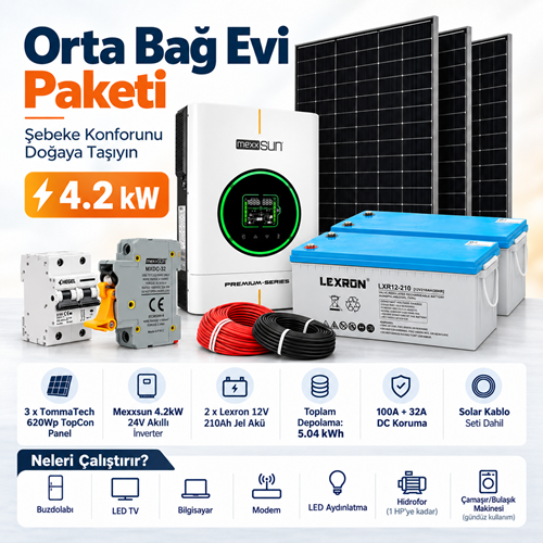 Orta Bağ Evi Paketi 4 kW