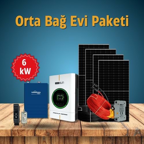 Orta Bağ Evi Paketi 6 kW (LiFePO4 Akülü)