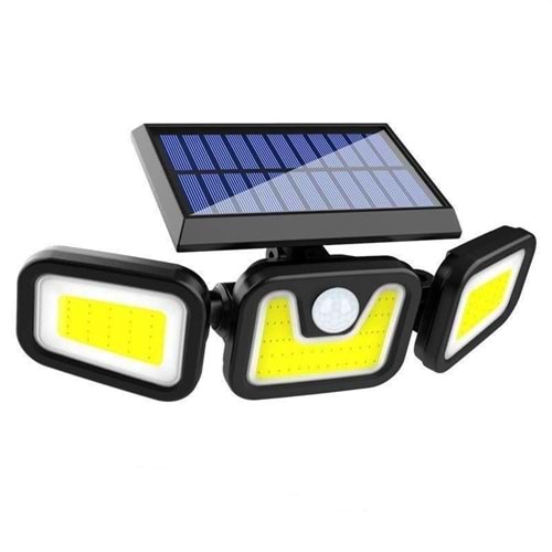 Powermaster Sensörlü 3 Modlu 90 COB Ledli Solar Aydınlatmalı Duvar Lambası (FL-1725B) 7275