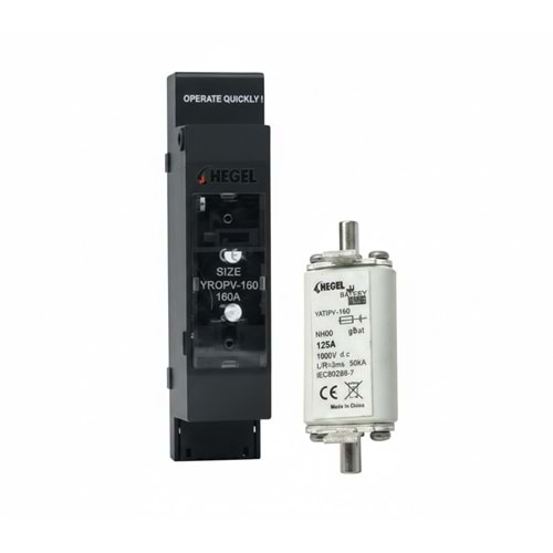 Hegel 1000V DC Bıçaklı Sigorta 125A ve Yuvası Seti