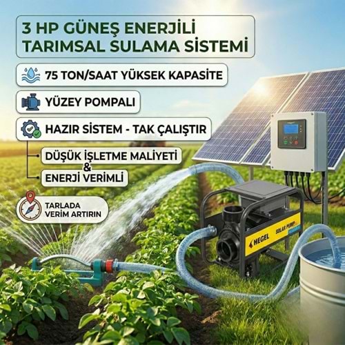 3 HP 2200W Yüzey Pompalı Sulama Sistemi 75 Ton/Saat