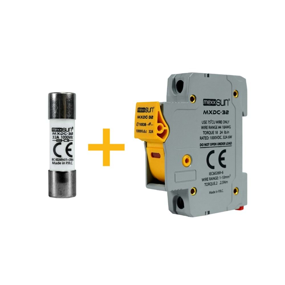 Mexxsun 32A 1000V DC Sigorta + Sigorta Yuvası
