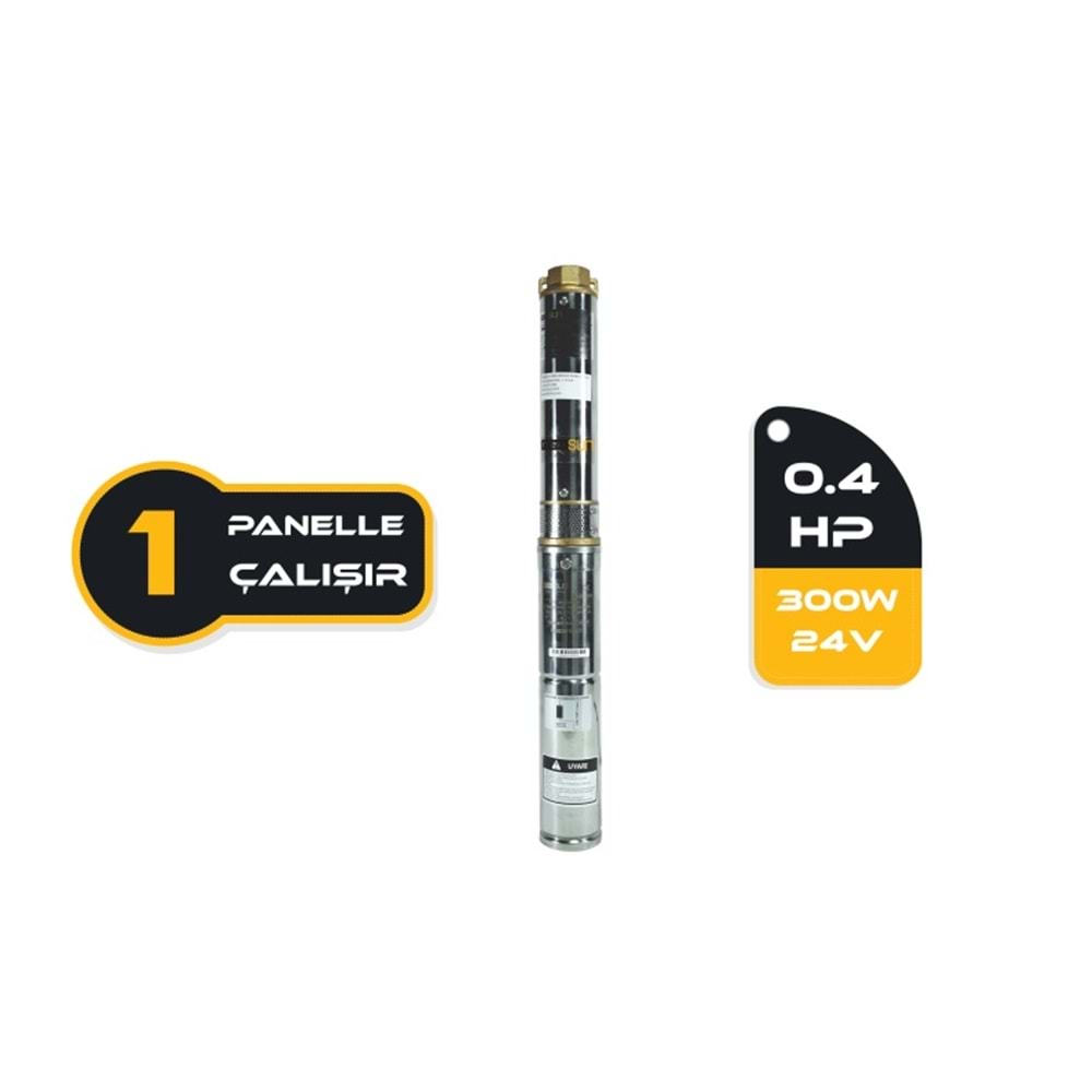 Mexxsun 0.4 HP / 300W / 24V DC Dalgıç Pompa (3RDC3-35-24-300)