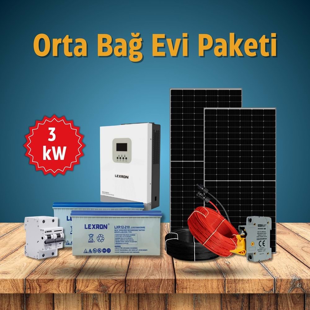 Orta Bağ Evi Paketi 3 kW