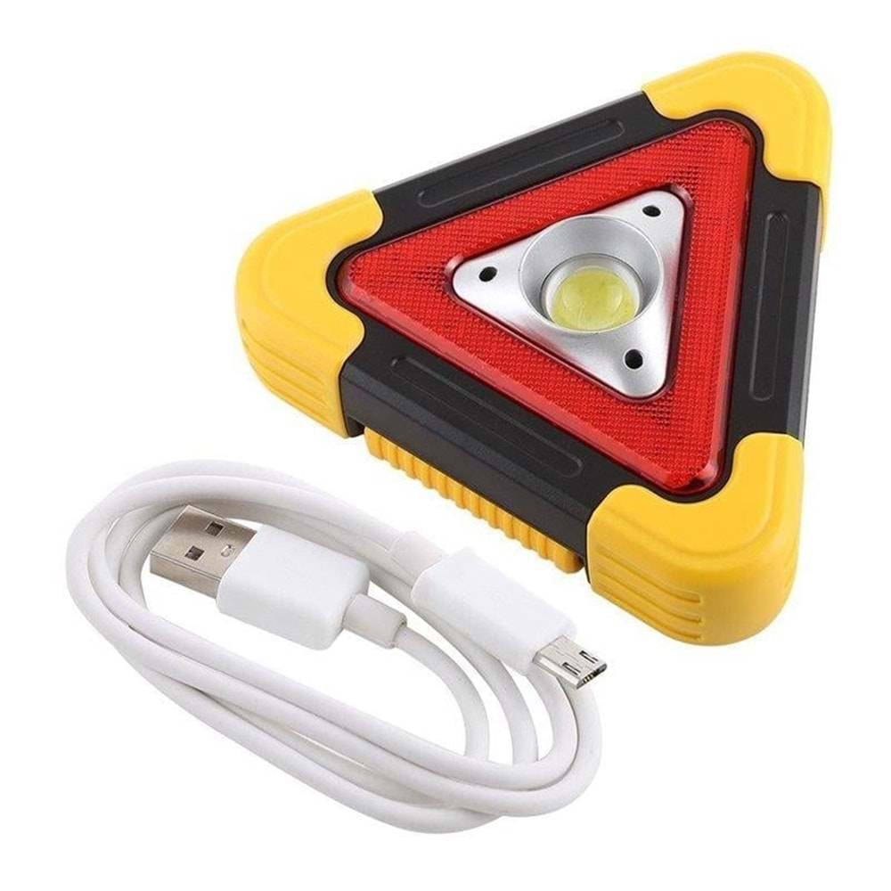 Powermaster 500 Lumen Solar Şarjlı Çok Fonksiyonlu Reflektör Işıklı İkaz Lambası