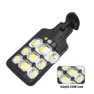 5v Solar Garden Lıght - Powermaster Hs-8037b Solar 9 Cob Ledli Hareket Sensörlü Sokak Lambası