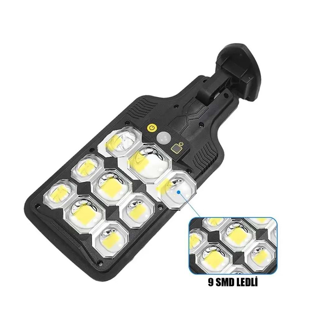 5v Solar Garden Lıght - Powermaster Hs-8037a Solar 63 Smd Ledli Hareket Sensörlü Sokak Lambası