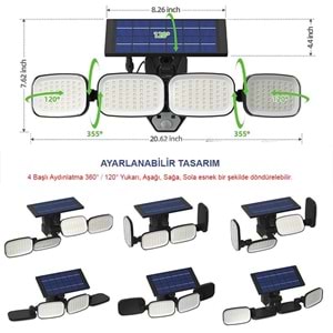 Powermaster 6 Volt 3 Watt Solar Panelli Hareket Sensörlü Ledli Lamba